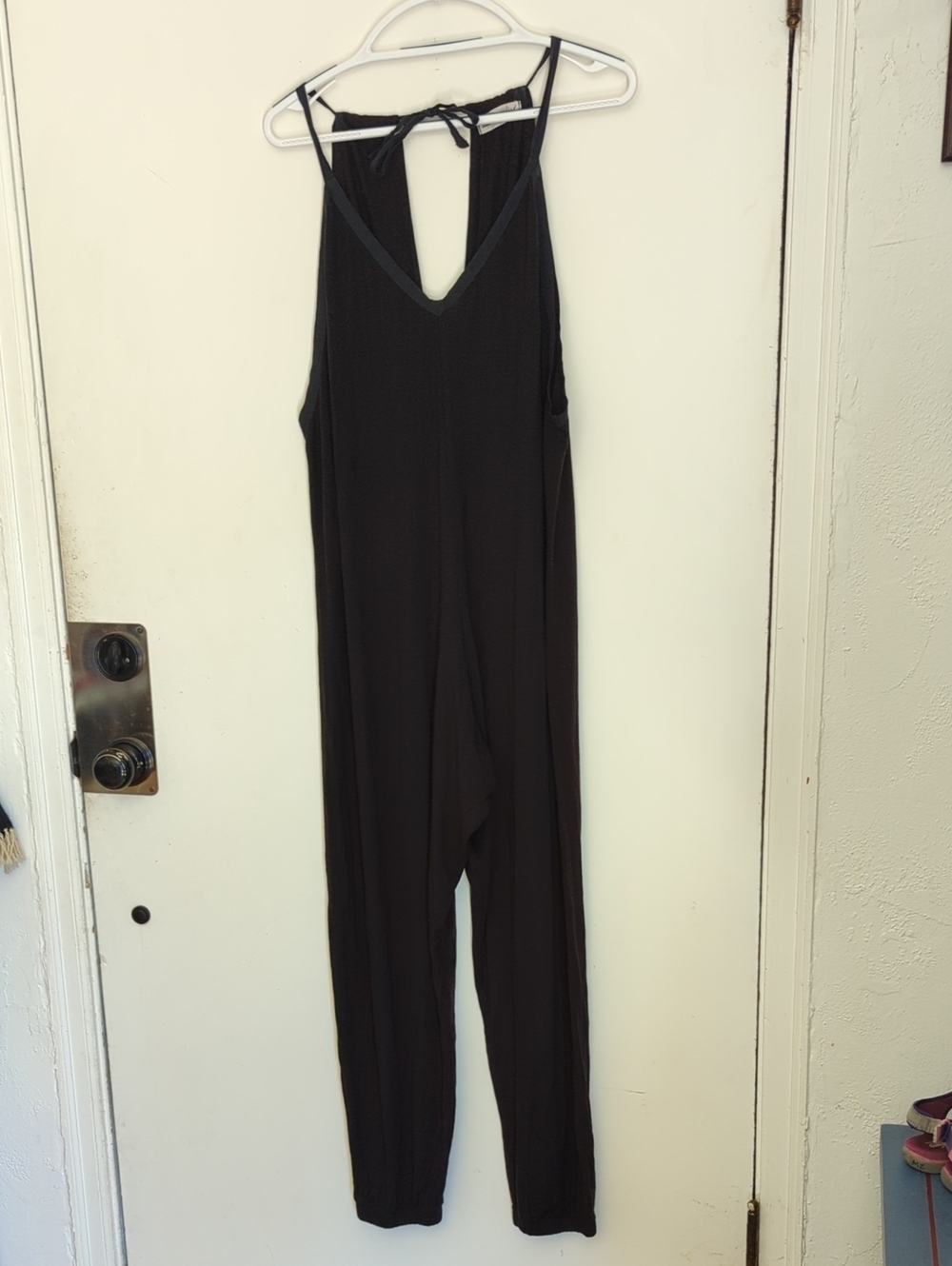 Johnny Was Calme Knit V-Neck Halter Jumpsuit, Black, Size XL - Picture 2 of 15